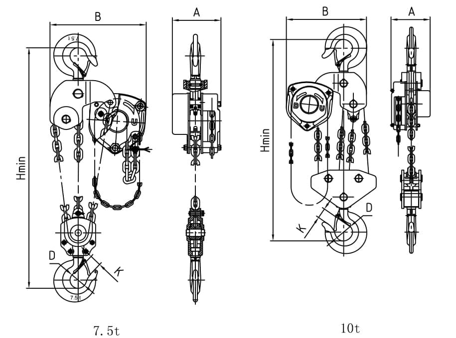 Manual chain hoist